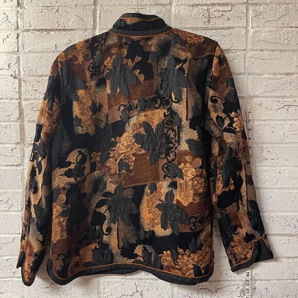 Vintage Brown tapestry Reversible Brocade paisley jacket Med - Picture 6 of 10